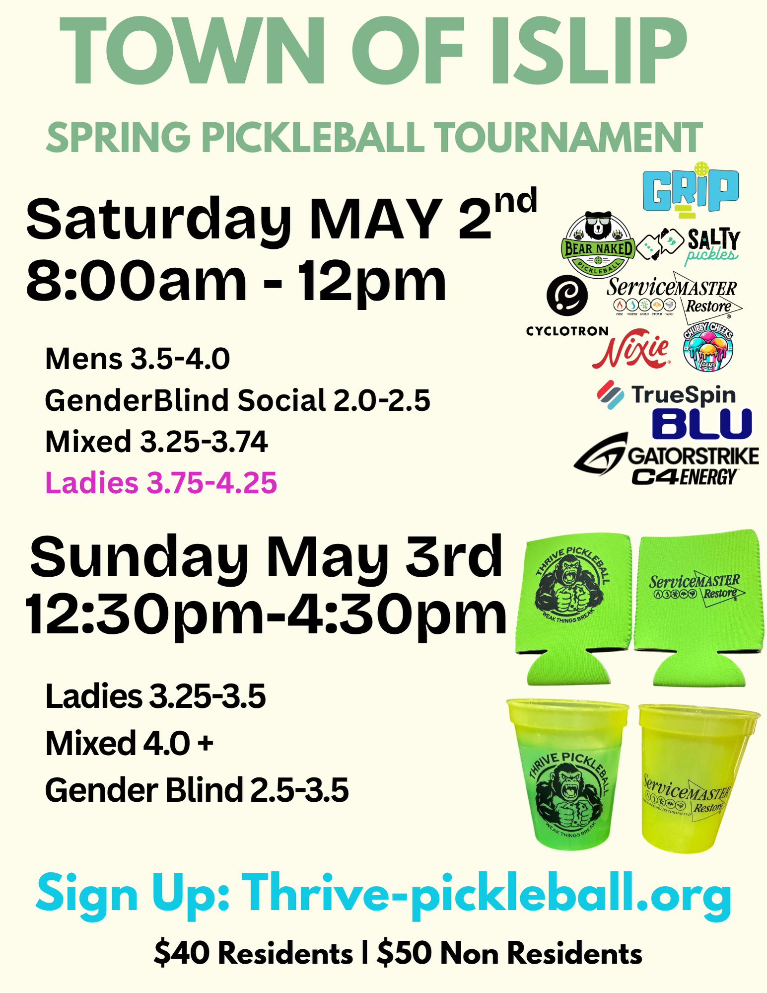 TOWN OF ISLIP SPRING PICKLEBALL TOURNAMENT