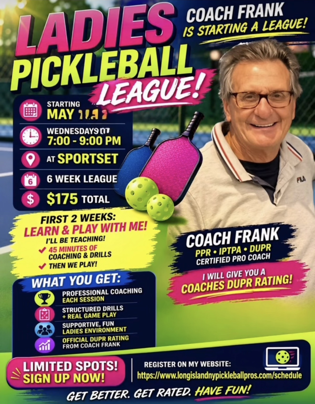 Ladies Pickleball League! flyer