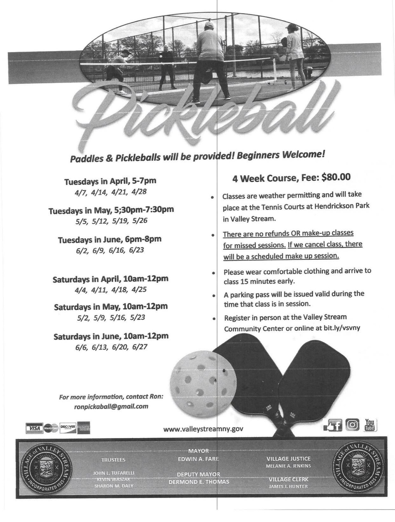 Pickleball Course - Saturdays in May flyer