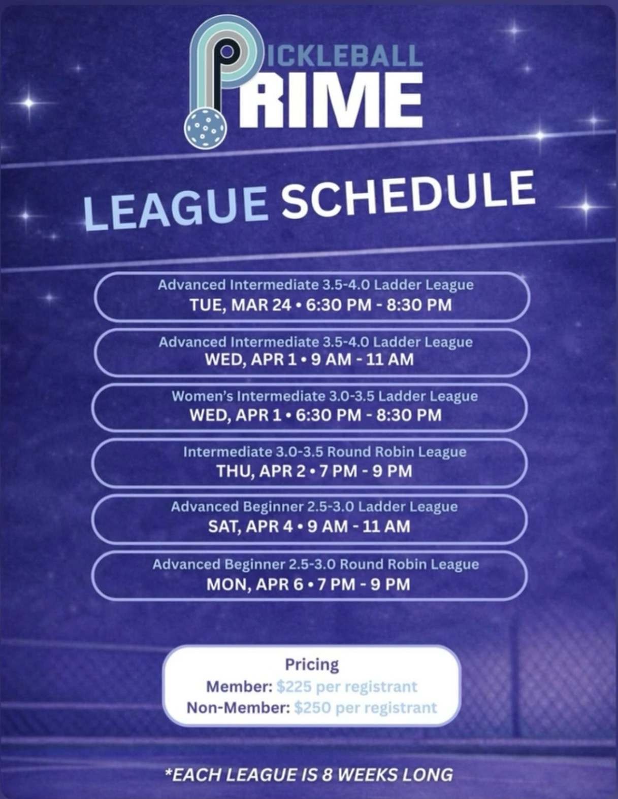 Advanced Intermediate 3.5-4.0 Ladder League