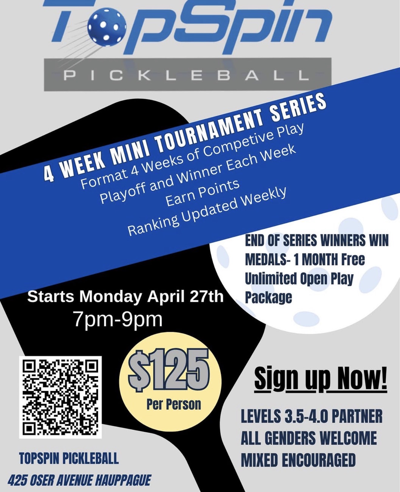 4 WEEK MINI TOURNAMENT SERIES