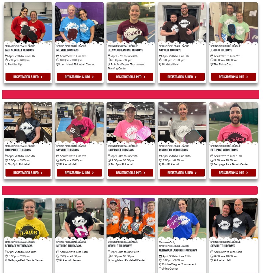SPRING PICKLEBALL LEAGUE MELVILLE THURSDAYS