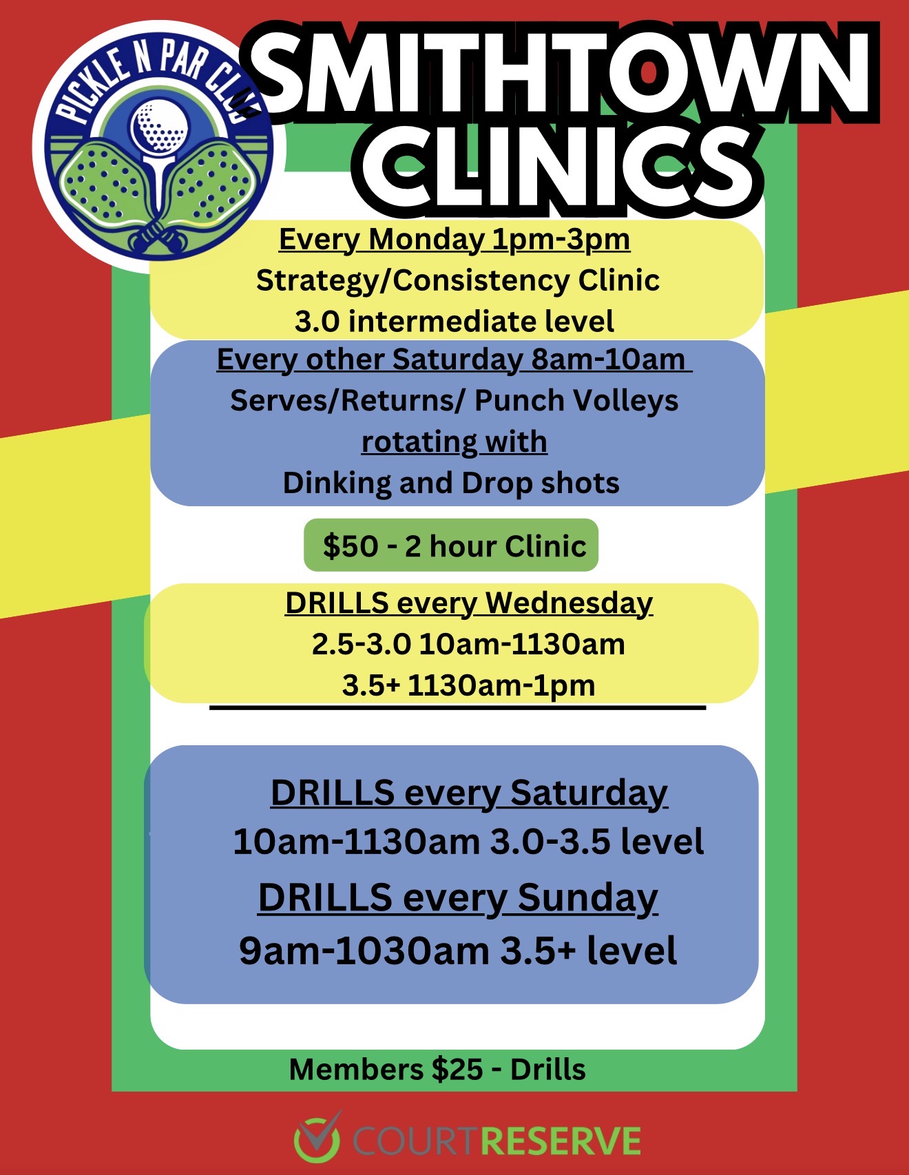 Smithtown Clinics - Sunday Drills (3.5+)