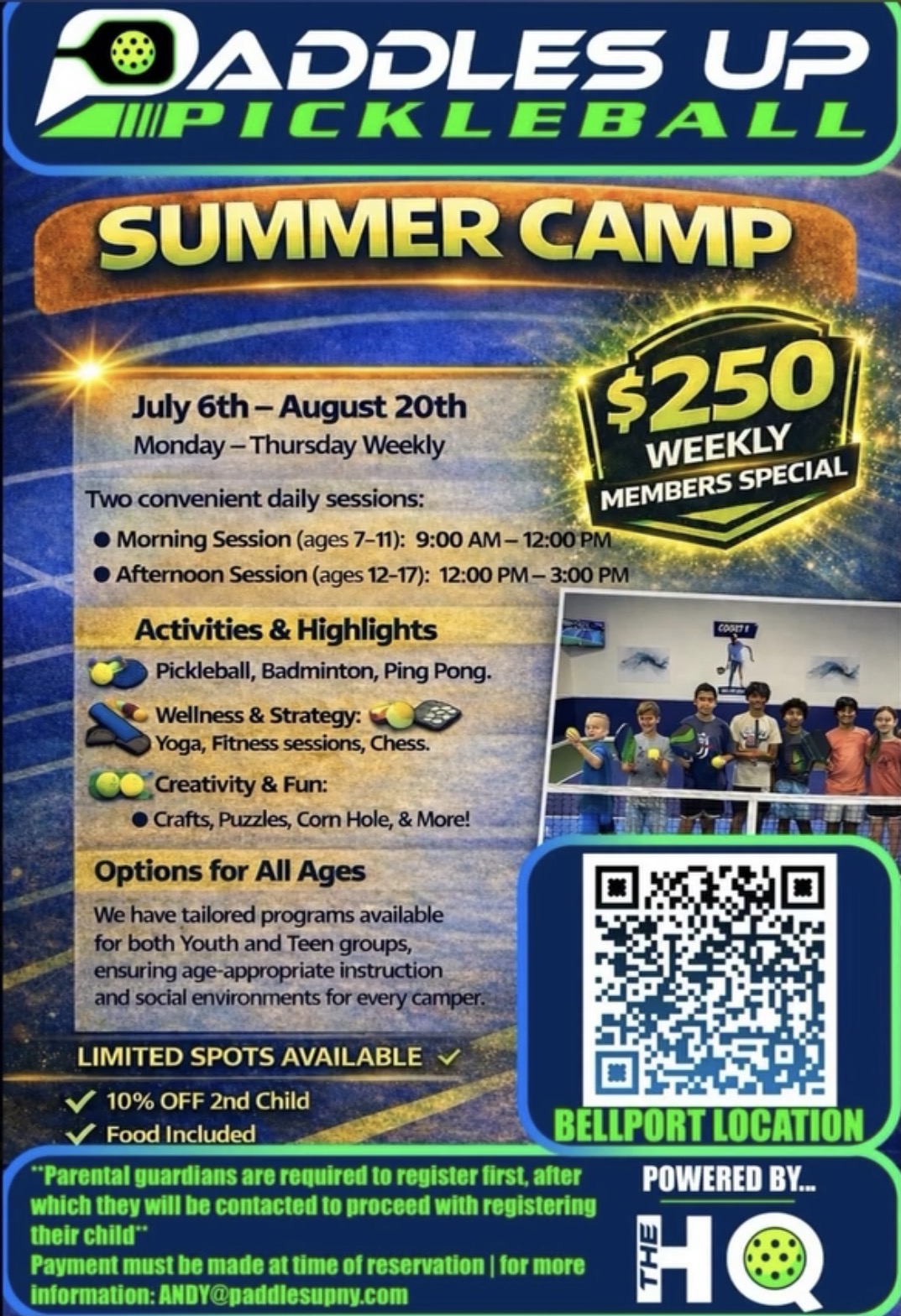 Paddles Up Pickleball Summer Camp
