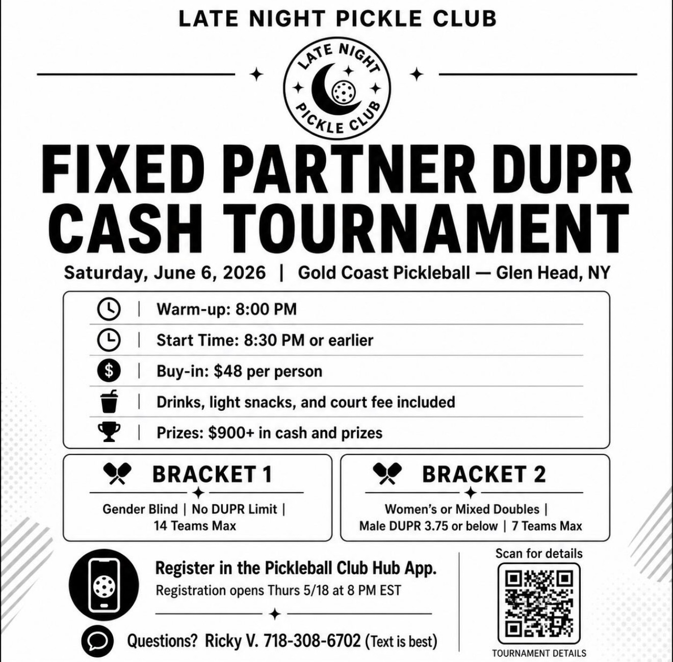 Fixed Partner DUPR Cash Tournament