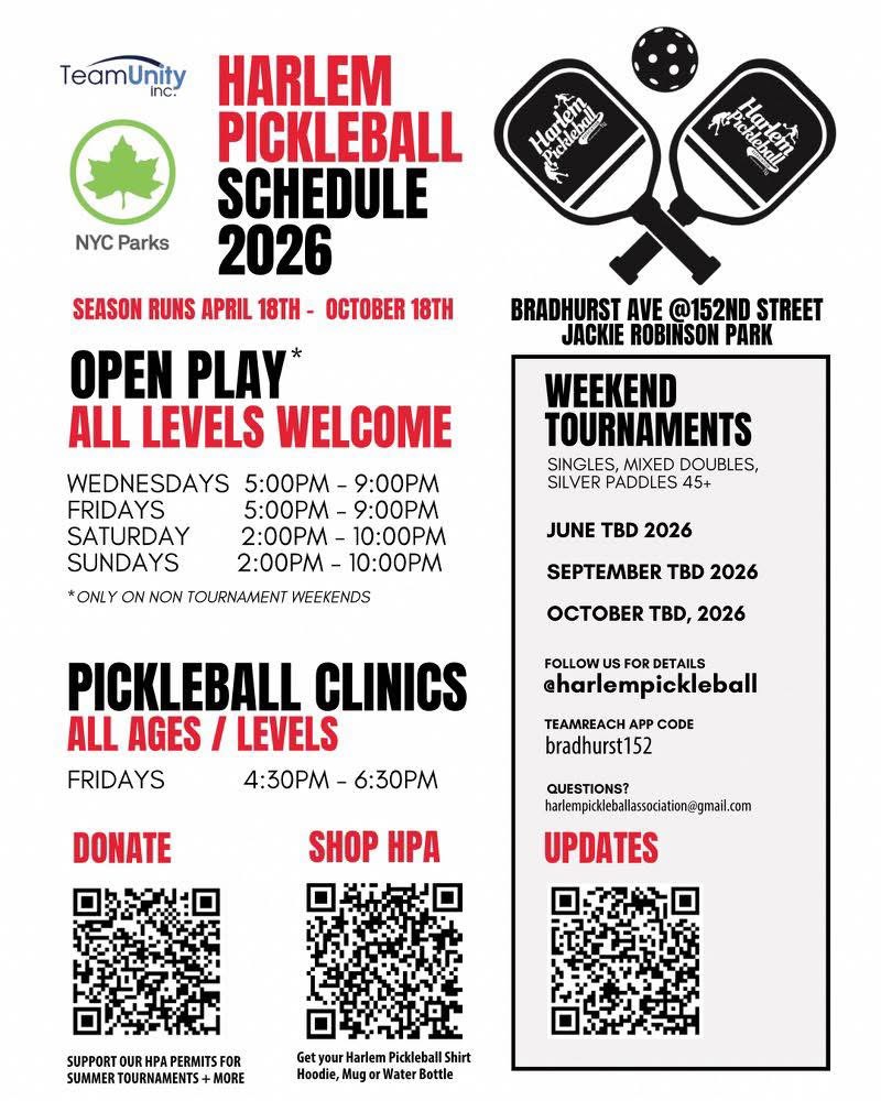 Harlem Pickleball Clinics