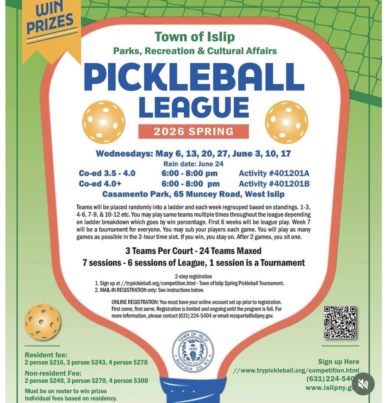 PICKLEBALL LEAGUE 2026 SPRING flyer