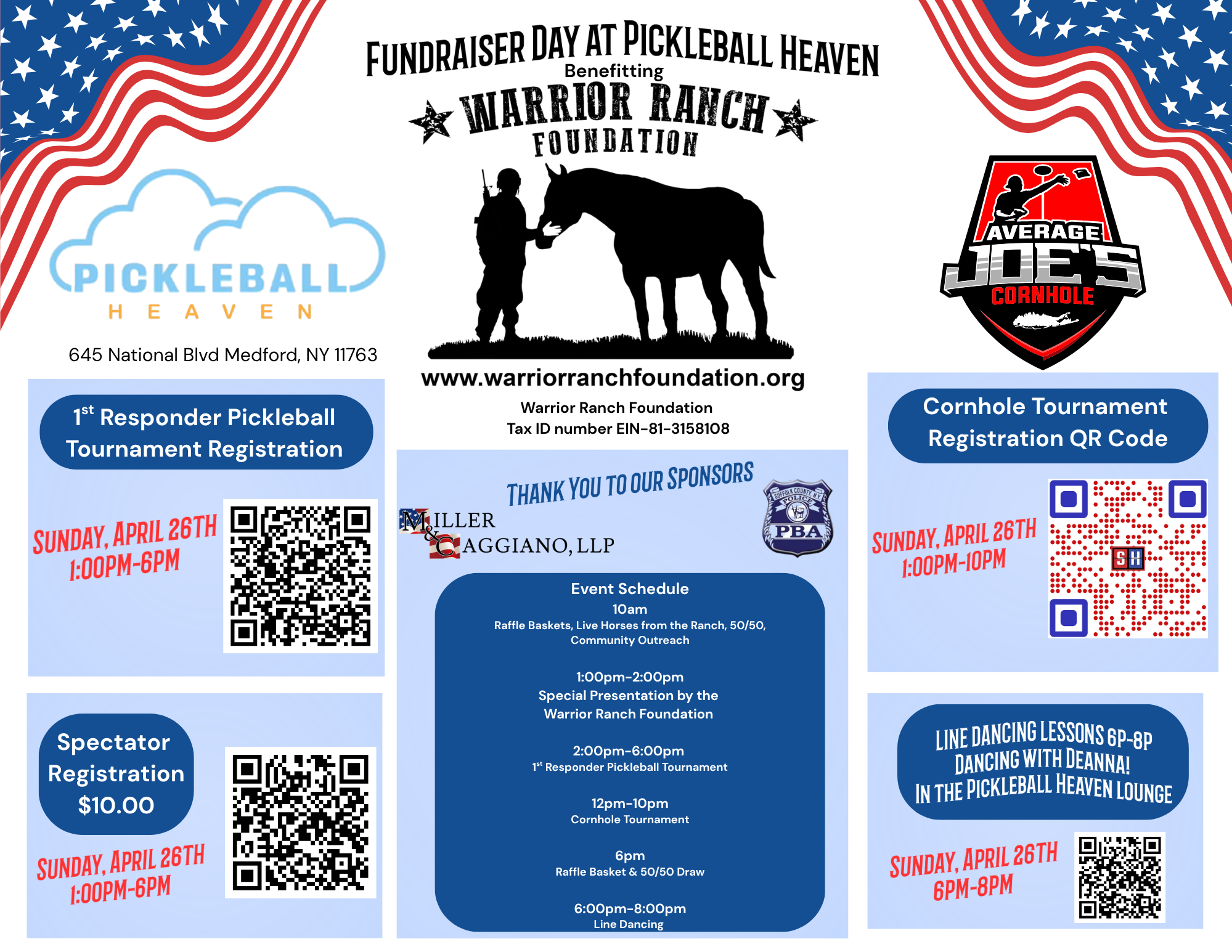 Fundraiser Day at Pickleball Heaven Benefitting Warrior Ranch Foundation